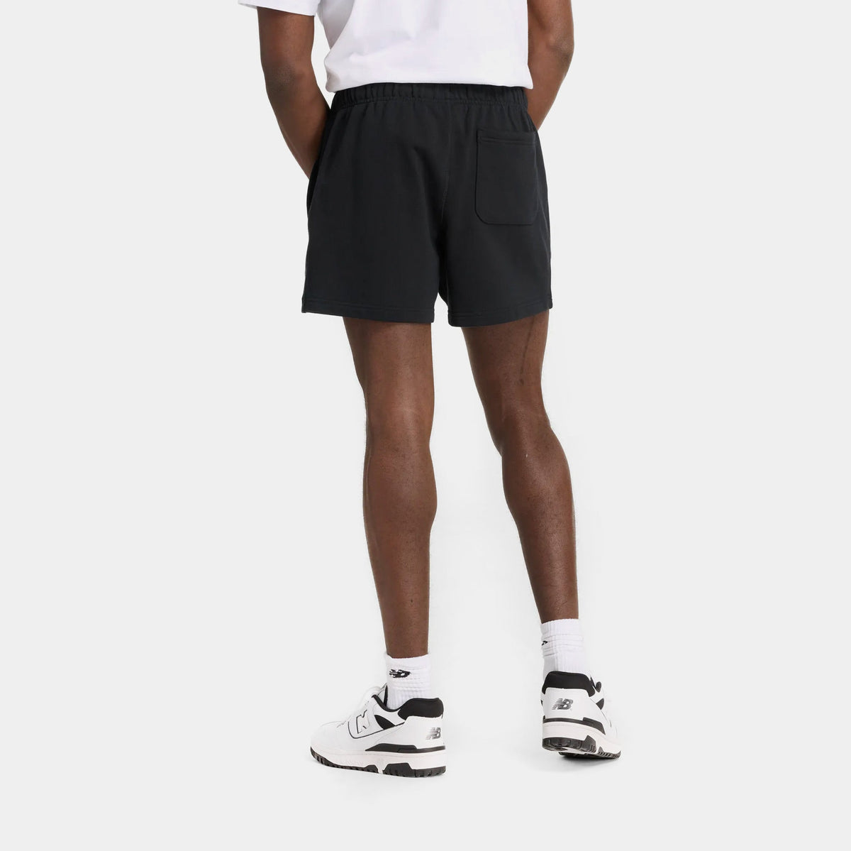 Exclusive Athletics 5" French Terry Mens Shorts (Black) — S — Side View