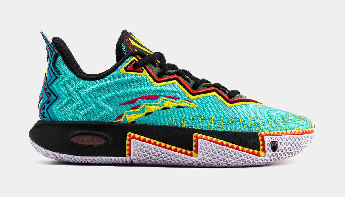 Exclusive Kai 2 Retro 90s Mens Basketball Shoes (Teal/Black/Orange) Final Sale — 8 — Front View