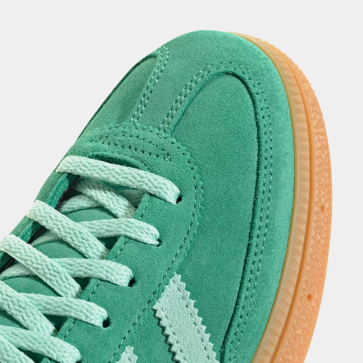 Exclusive Handball Spezial Womens Lifestyle Shoes (Semi Court Green/Clear Mint/Gum) — 5 — Top View