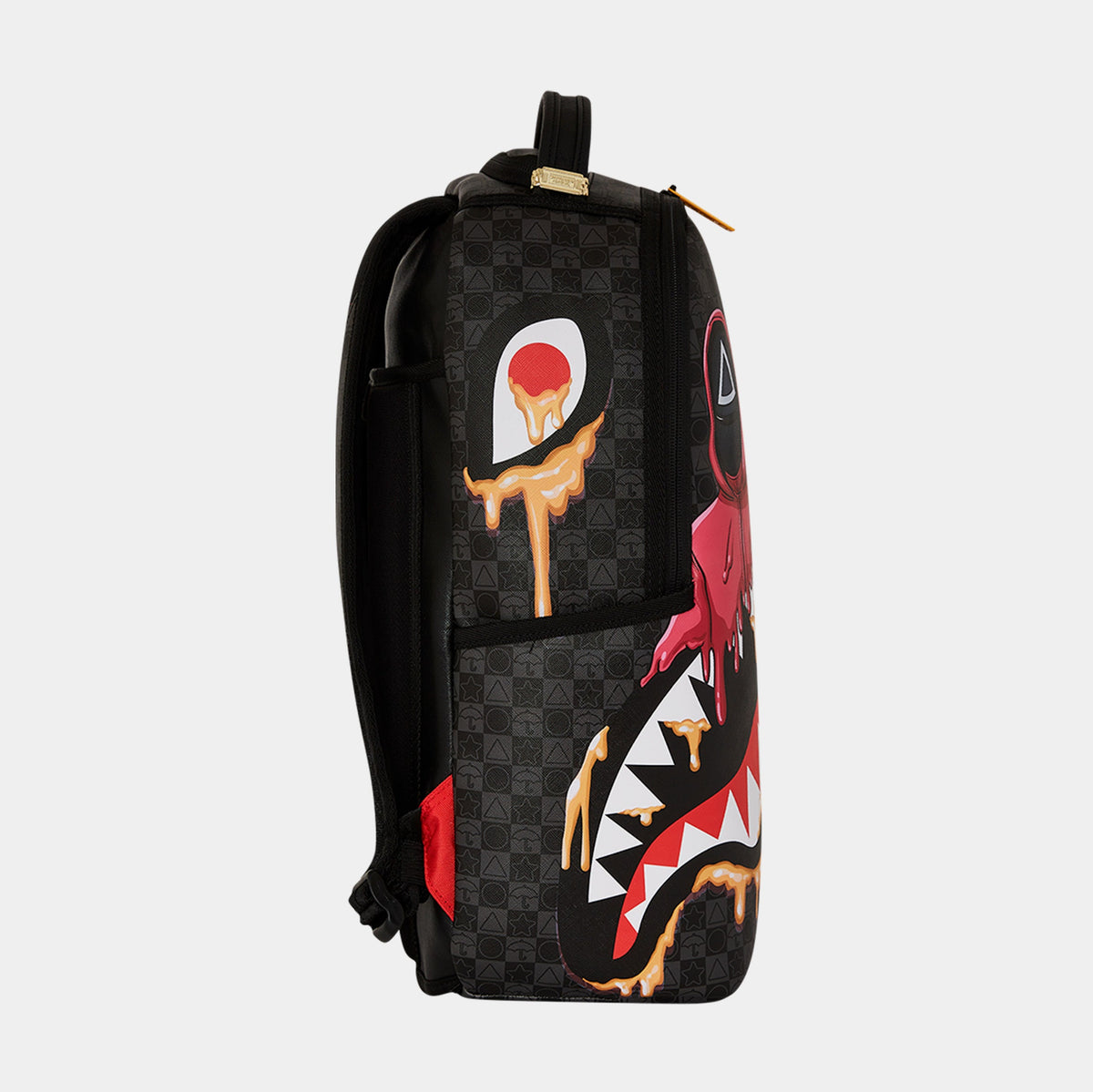 Exclusive Squid Game Henchmen Mens Backpack (Grey/Red) — OS — Back View