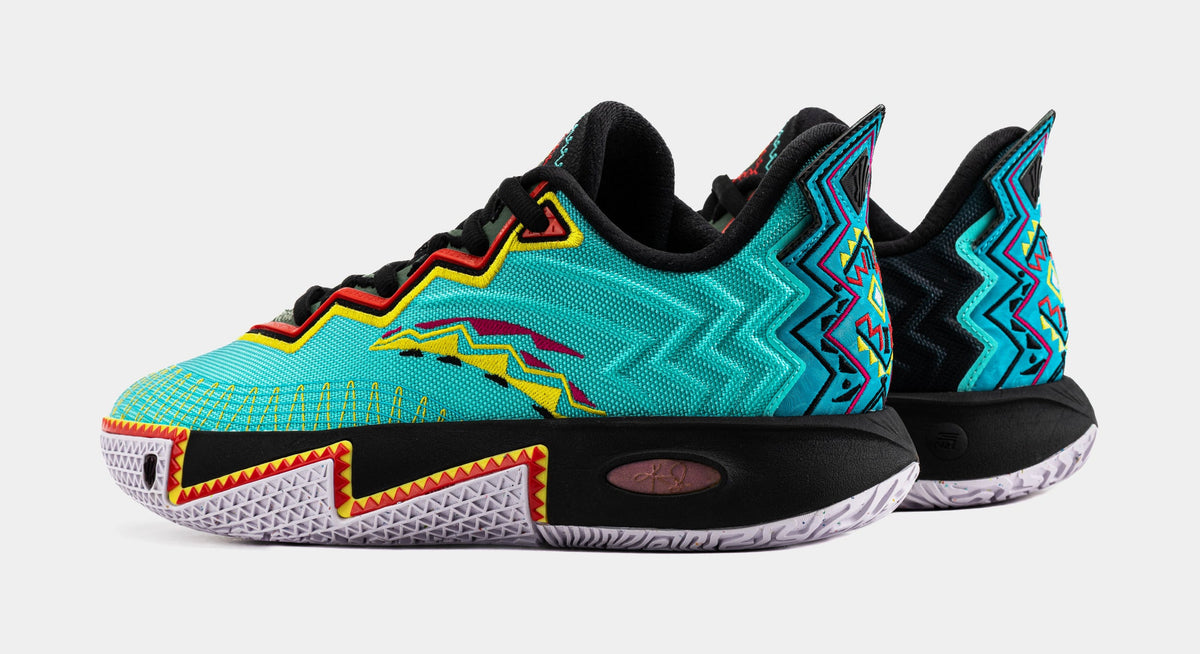Exclusive Kai 2 Retro 90s Mens Basketball Shoes (Teal/Black/Orange) Final Sale — 8 — Detail View