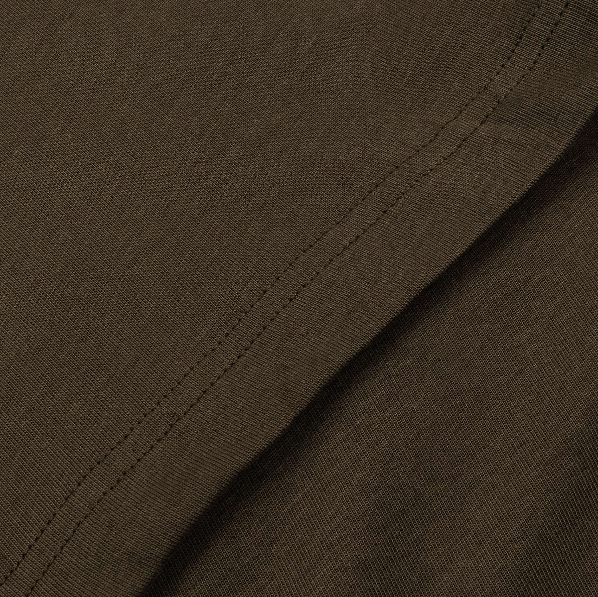 Exclusive Cropped Tee Mens Short Sleeve Shirt (Olive) — S — Back View