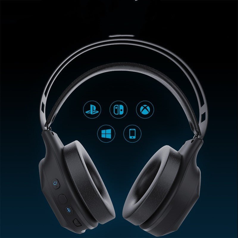 Exclusive Bluetooth Dual Mode Gaming Wireless Headphones — Black — Side View