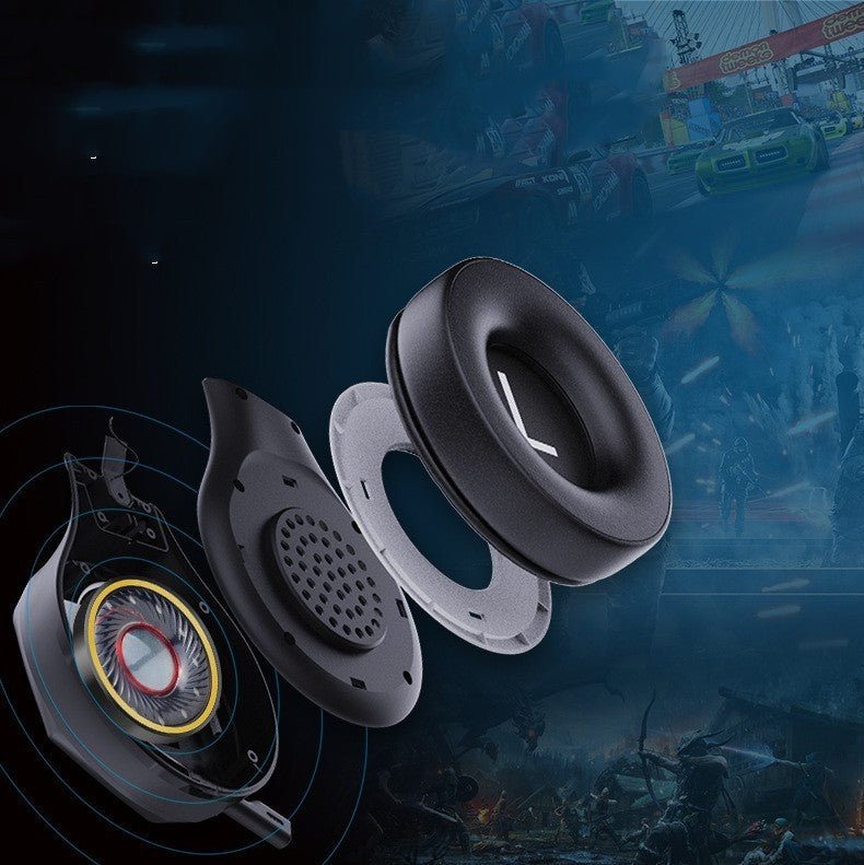 Exclusive Bluetooth Dual Mode Gaming Wireless Headphones — Black — Back View
