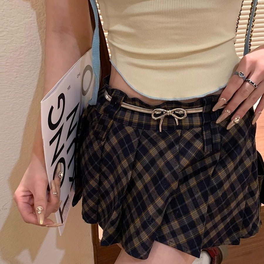 Exclusive Bow Metal Waist Chain Belt — Silver — Back View
