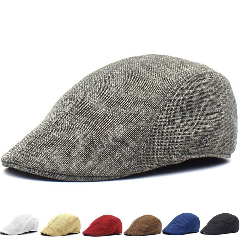 Exclusive Breathable outdoor retro peaked cap mesh beret — Coffee — Size 58cm — Front View