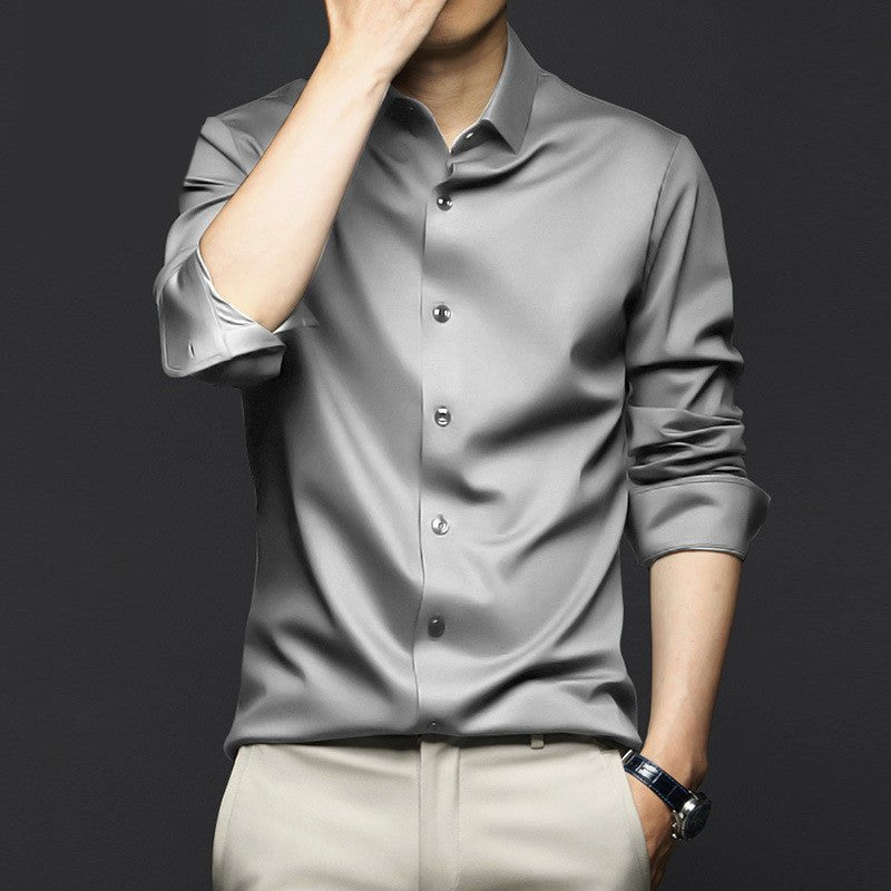 Exclusive Business High-end Ice Silk Shirt — C21281 — Size S — Lifestyle View