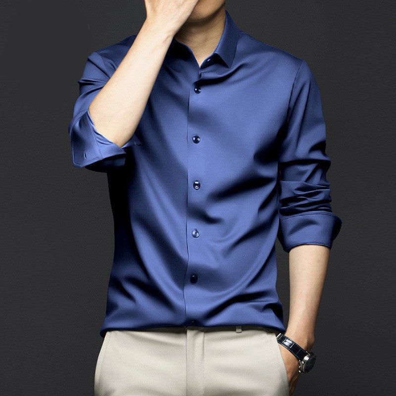 Exclusive Business High-end Ice Silk Shirt — C21281 — Size S — Detail View