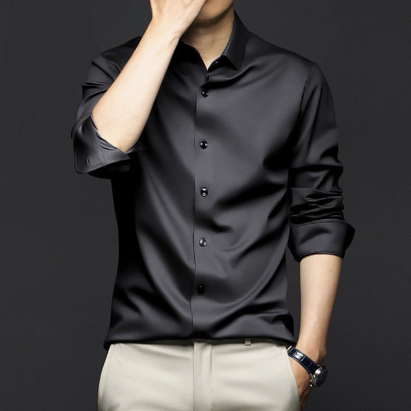 Exclusive Business High-end Ice Silk Shirt — C21281 — Size S — Back View