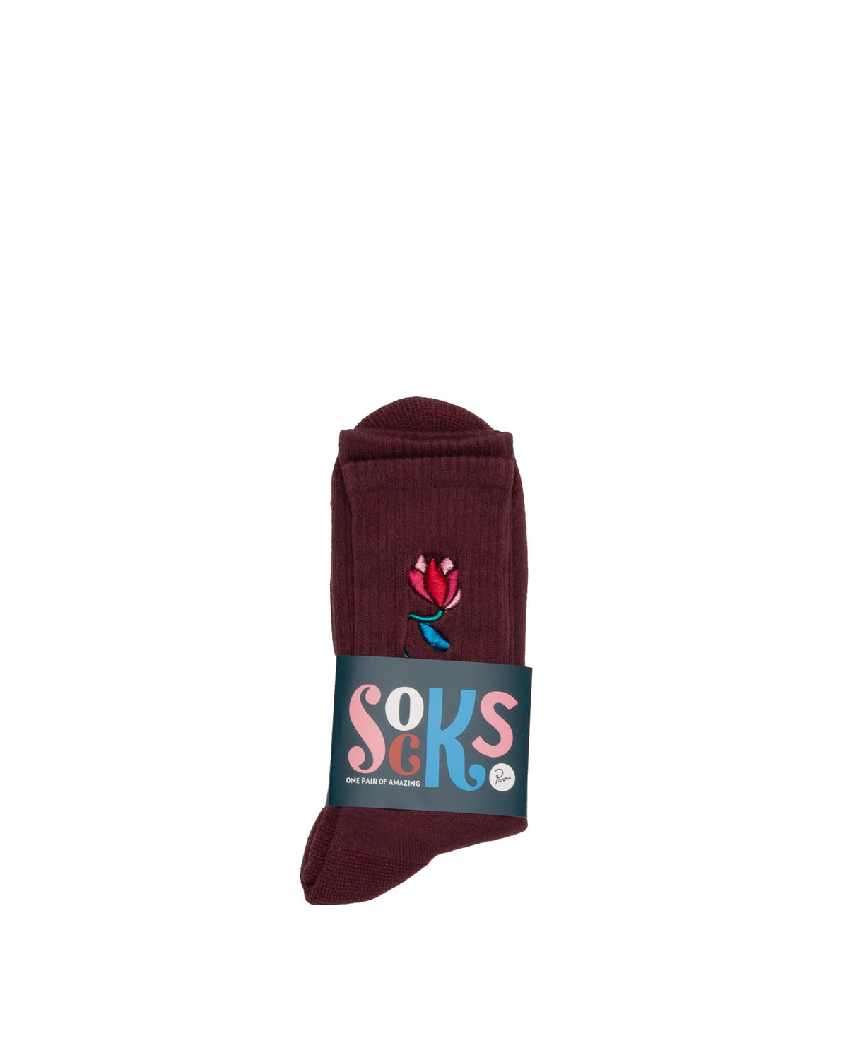 Exclusive by Parra Secret Flower Crew Socks — One Size Fits All — Front View
