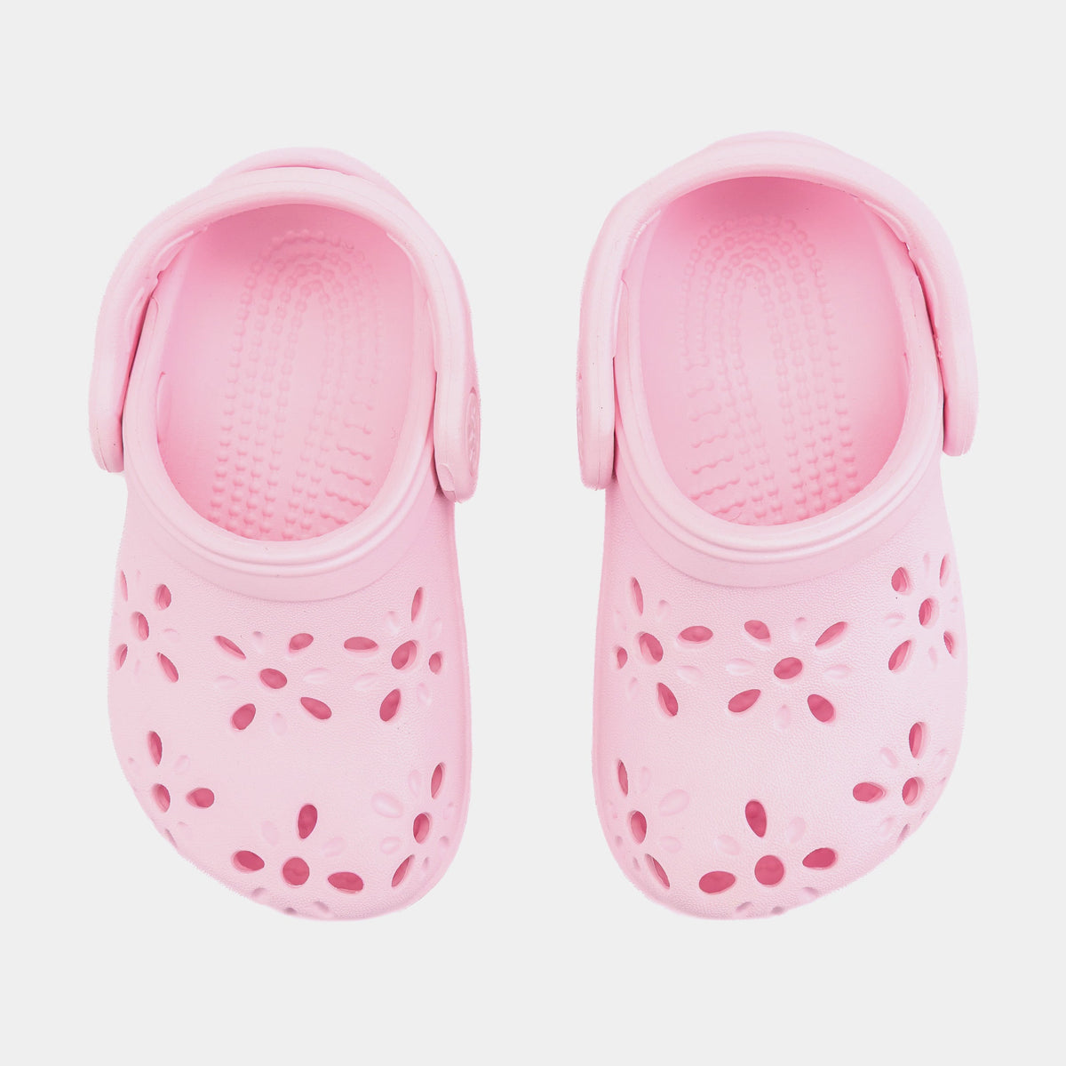 Exclusive Classic Clog Floral Cut Out Infant Toddler Sandals (Pink) — 4C — Side View