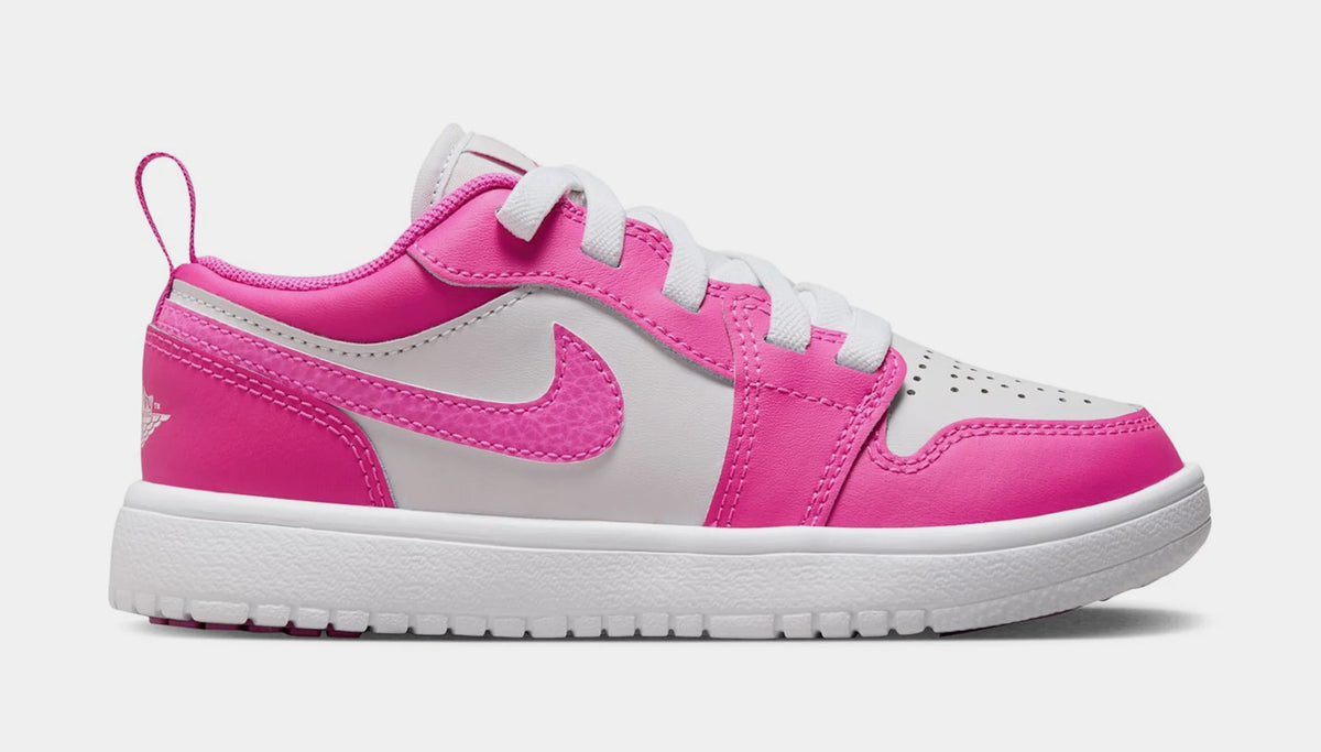 Exclusive Air Jordan 1 Low Alt Fire Pink Preschool Lifestyle Shoes (Fire Pink/White/Iris Whisper) — 10.5C — Front View