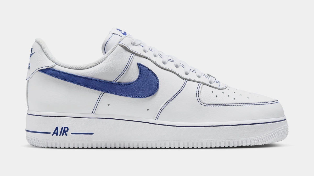 Exclusive Air Force 1 '07 LV8 Mens Lifestyle Shoes (White/Deep Royal Blue) — 6 — Front View
