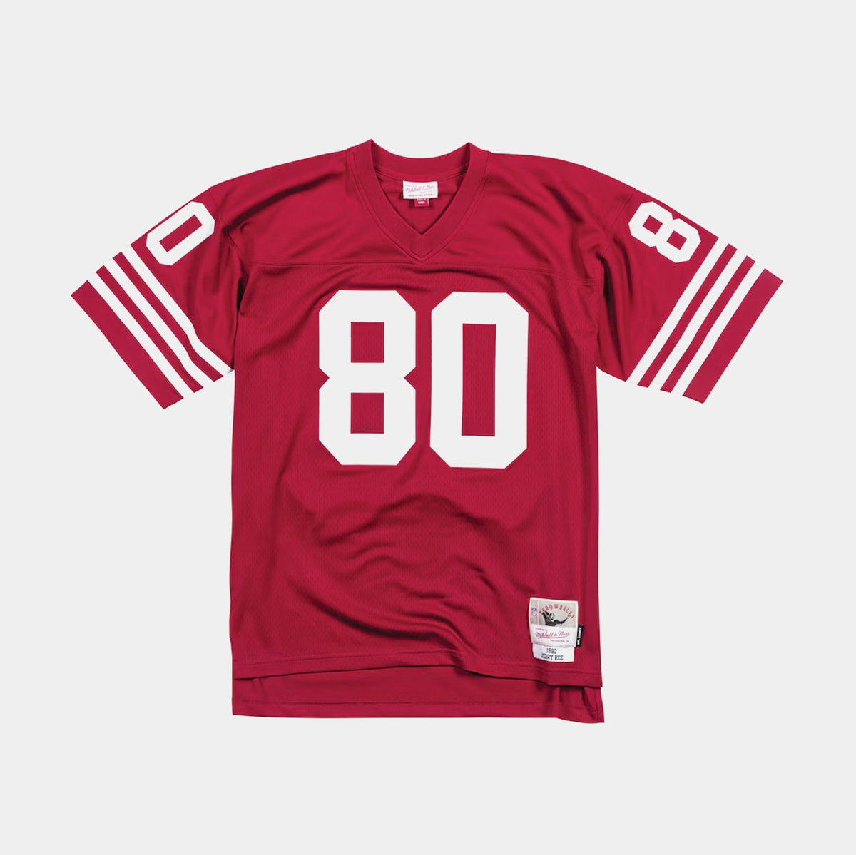Exclusive NFL Legacy San Francisco 49ers 1990 Jerry Rice Mens Jersey (Red/Whte) — S — Front View