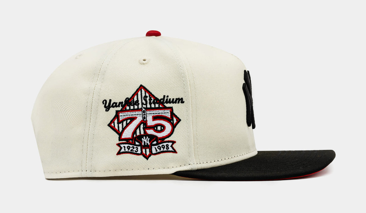Exclusive Shoe Palace Exclusive New York Yankees 75 950AF Snapback Mens Hat (Beige/Black) — OS — Side View