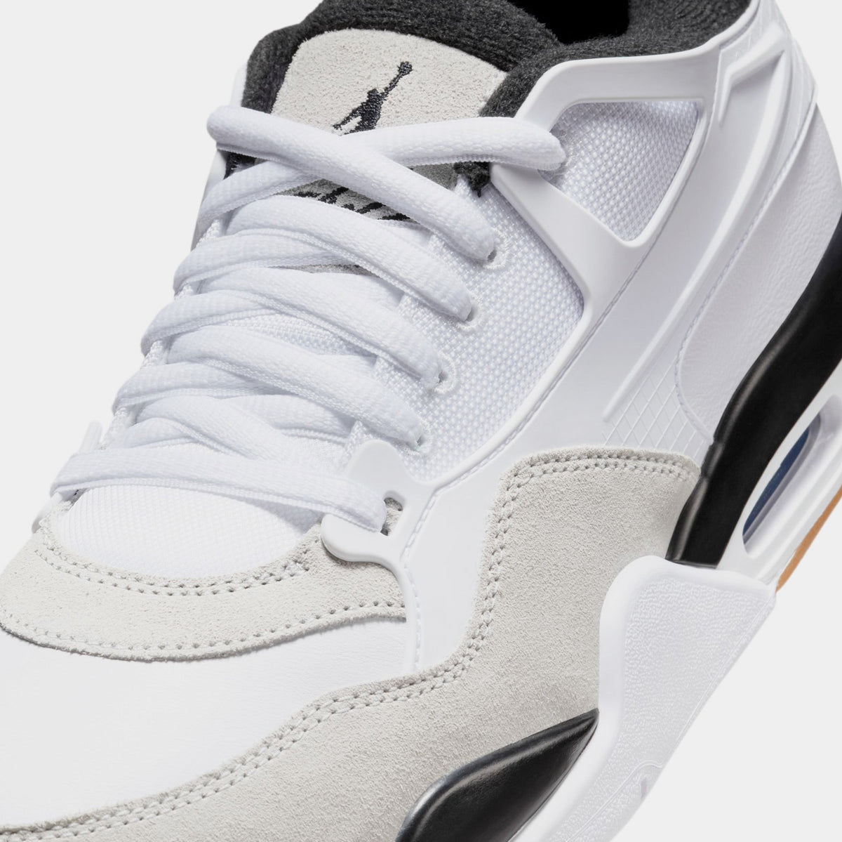 Exclusive Air Jordan 4 RM Mens Lifestyle Shoes (White/Black/Gum) — 7 — Detail View