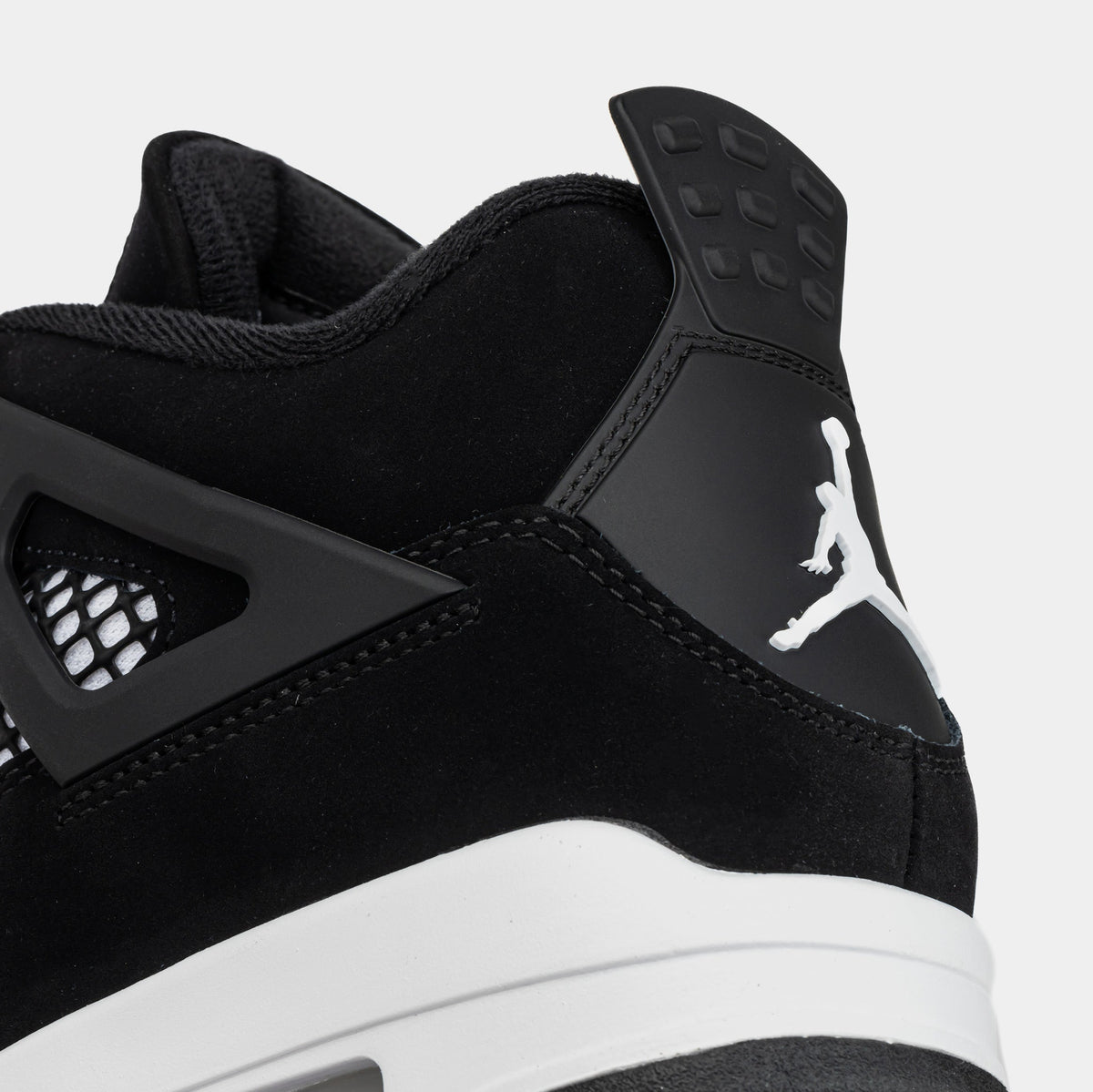 Exclusive Air Jordan 4 Retro White Thunder Grade School Lifestyle Shoes (Black/White/Black) Limit One Per Customer — 3.5Y — Back View