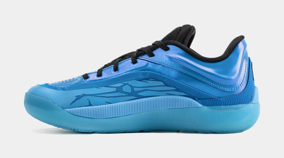 Exclusive Zion 4 Iridescence Mens Basketball Shoes (Light Photo Blue/Coast/Black/Blue Gaze) — 8 — Back View