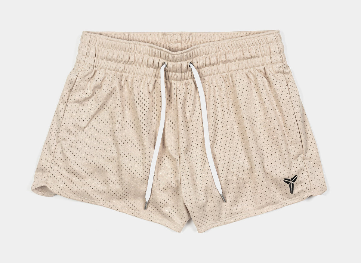Exclusive Kobe Mesh Womens Shorts (Sanddrift/Black) — XS — Front View