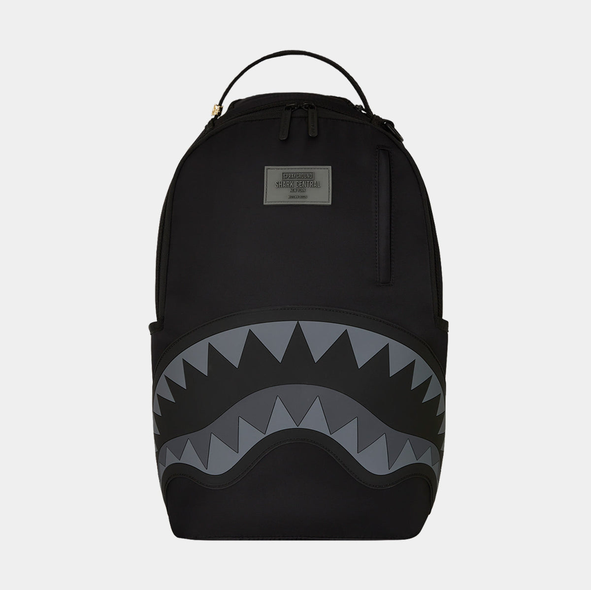 Exclusive Shark Central Nylon Mens Backpack (Black/Grey/Black) — OS — Front View