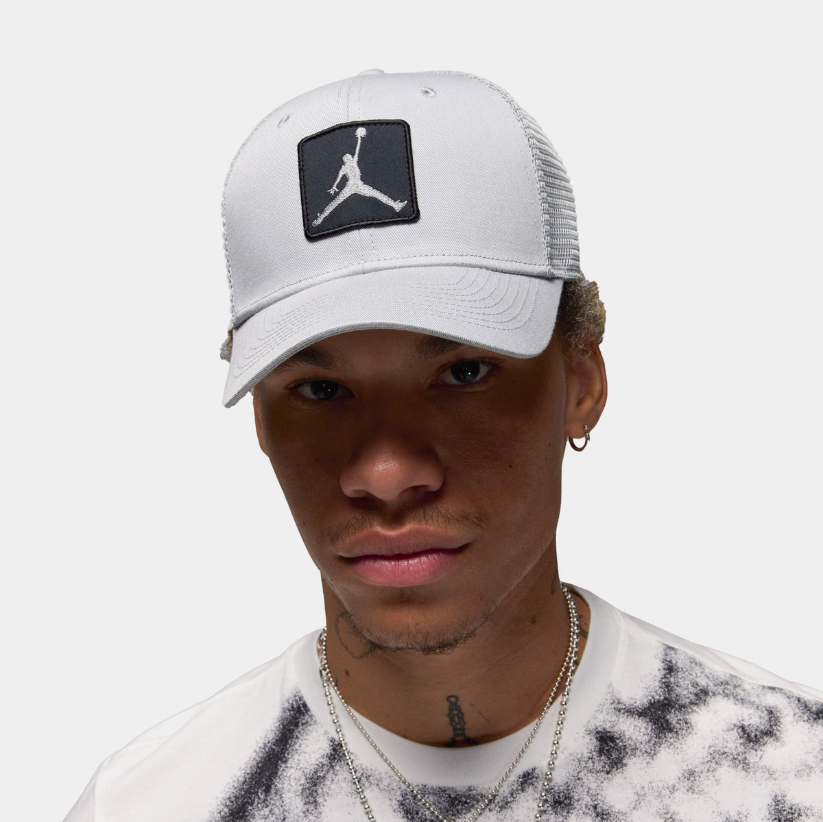 Exclusive Rise Structured Cap Mens Hat (Grey/Black) — S/M — Front View