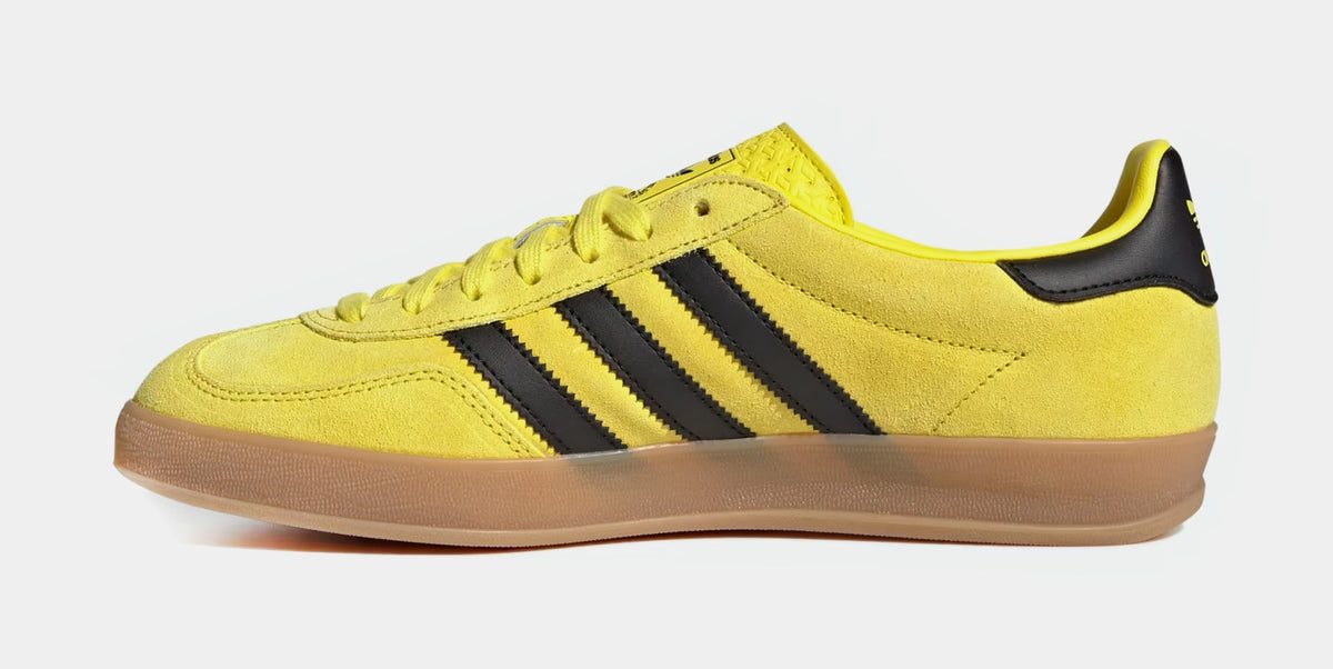 Exclusive Gazelle Indoor Mens Lifestyle Shoes (Shock Yellow/Core Black/Gold Metallic) — 4 — Back View