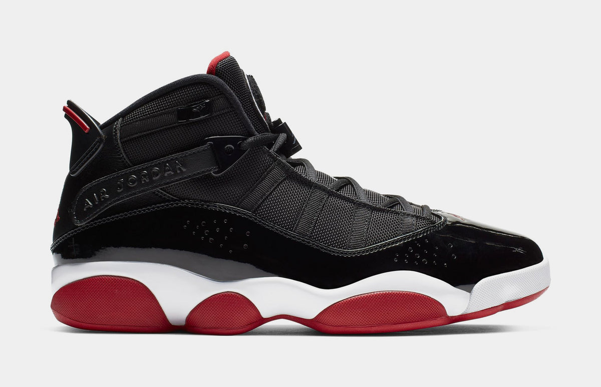Exclusive 6 Rings Bred Mens Basketball Shoes (Black/Varsity Red/White) — 7.5 — Front View