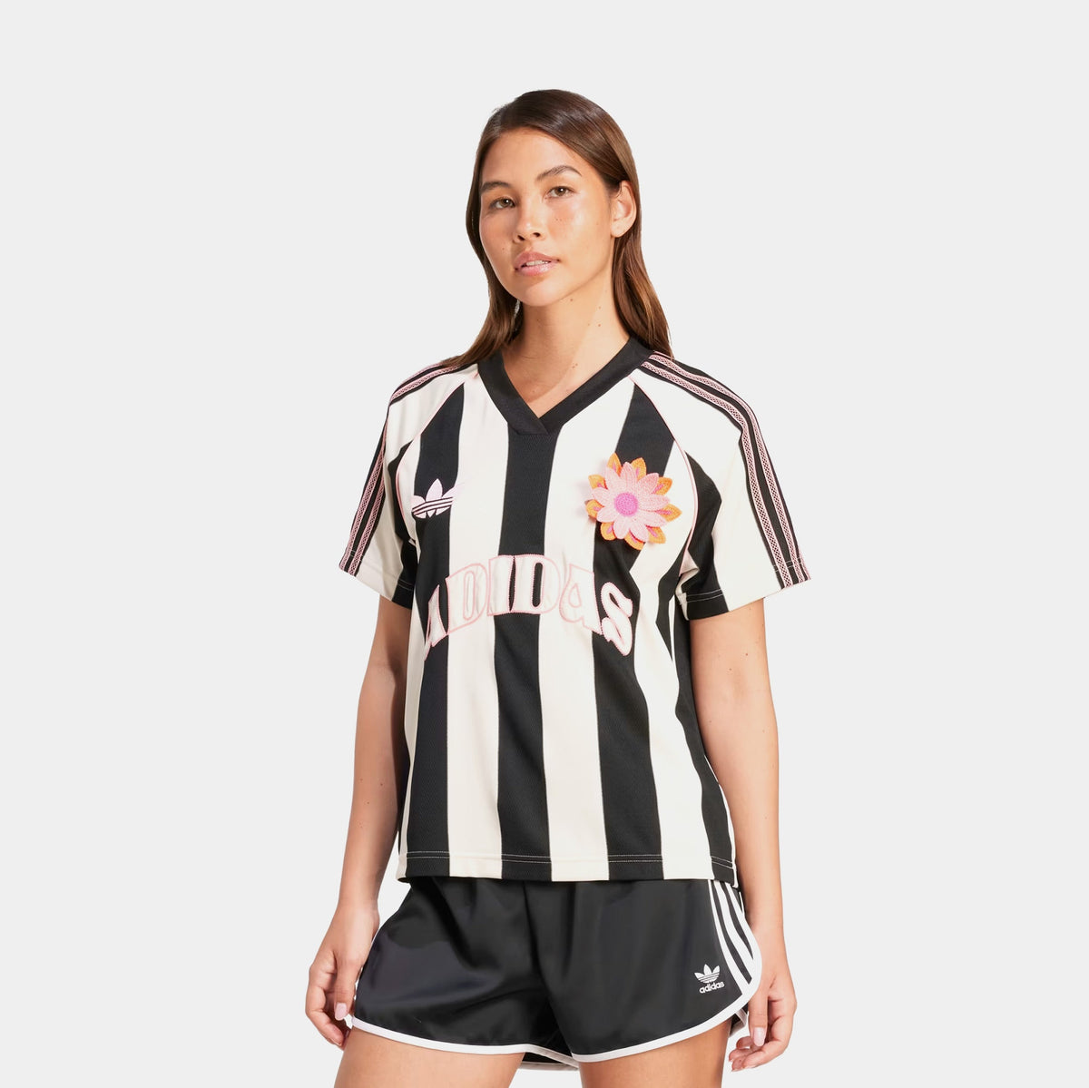 Exclusive Summer Glow Womens Jersey (Wonder White/Black) — XS — Front View
