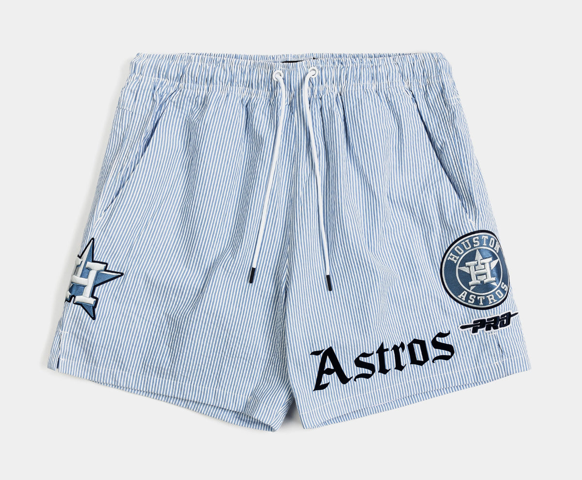 Exclusive Houston Astros Country Club Seersucker Mens Shorts (Blue/White) — S — Front View