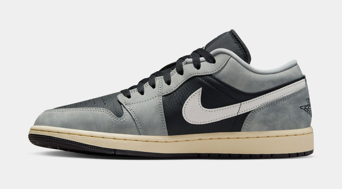 Exclusive Air Jordan 1 Low SE Mens Lifestyle Shoes (Light Smoke Grey/White/Off Noir) — 7 — Back View