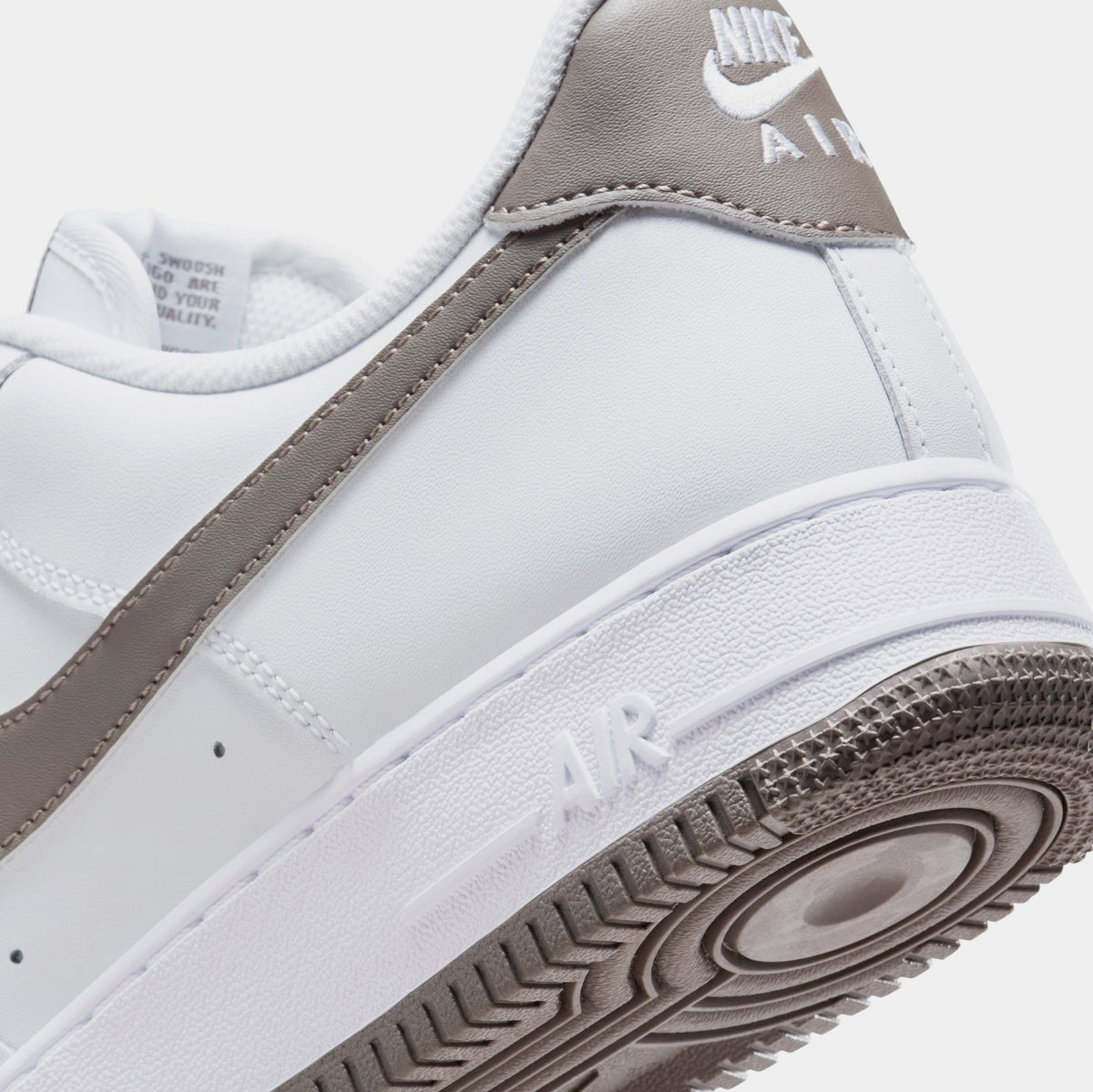 Exclusive Air Force 1 Mens Lifestyle Shoes (White/Cave Stone) — 6 — Lifestyle View