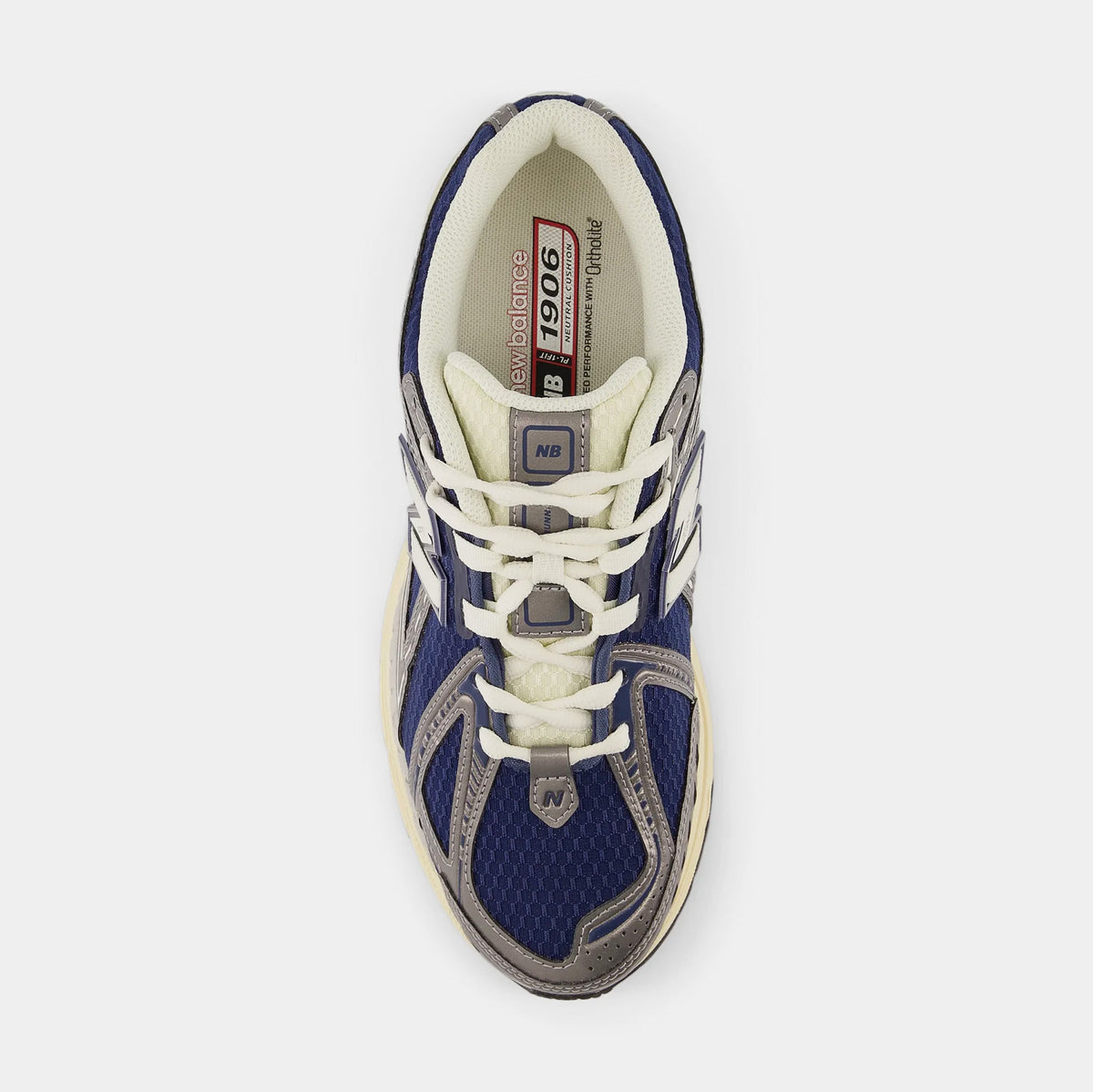 Exclusive 1906R Mens Running Shoes (Navy/Beige) — 4 — Side View