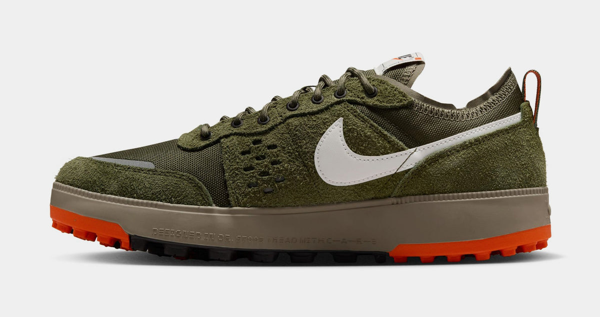 Exclusive C1TY Premium Cordura Mens Running Shoes (Rough Green/Summit White/Electro Orange) — 8 — Back View