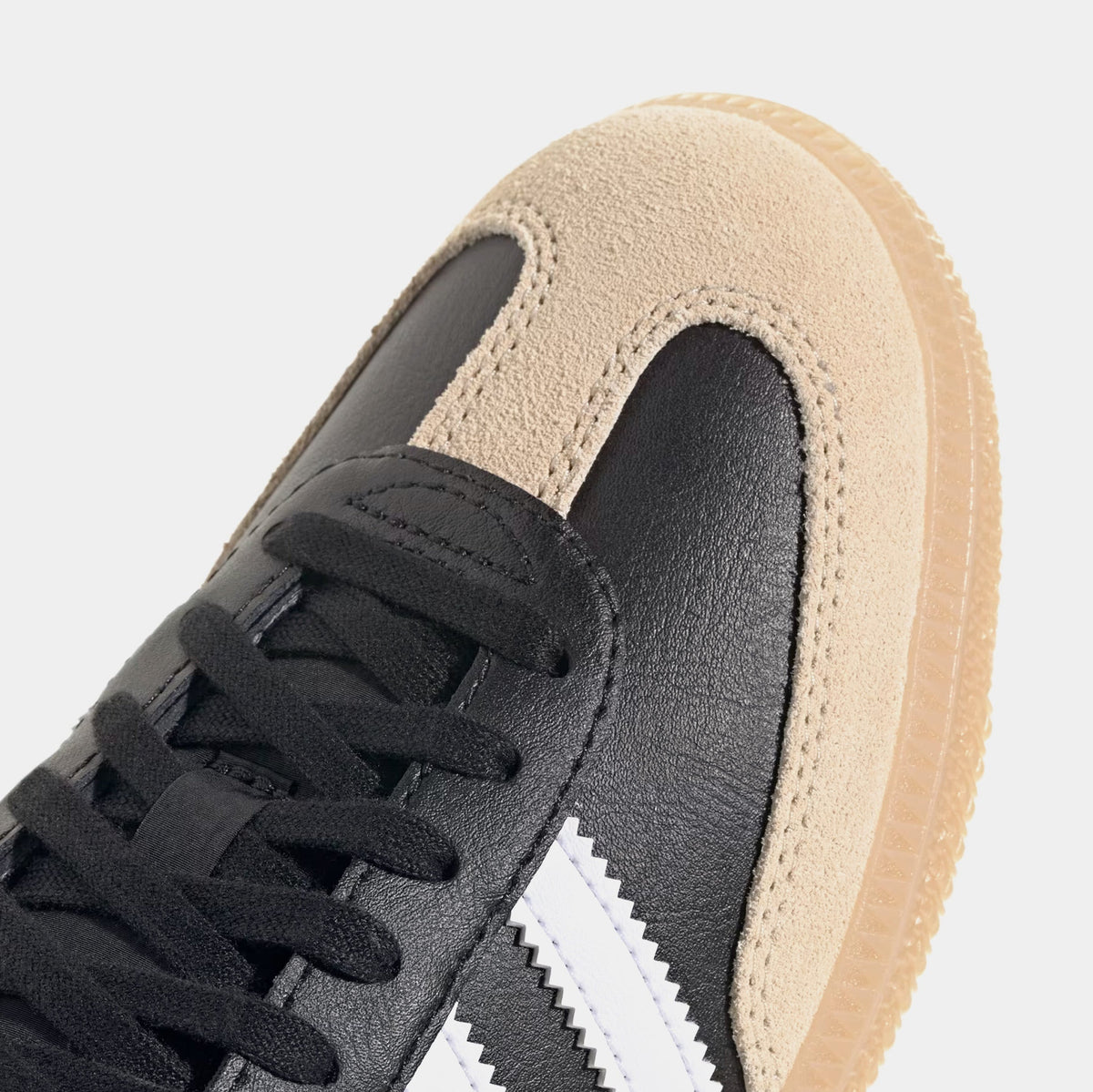 Exclusive Samba OG Grade School Lifestyle Shoes (White/Black/Beige) — 3.5Y — Top View