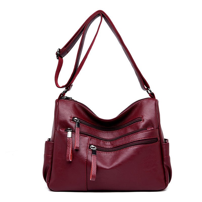 Exclusive Casual soft leather diagonal bag — Black — Lifestyle View