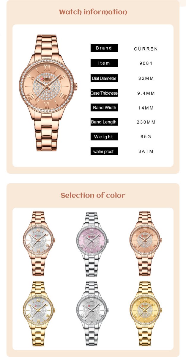 Exclusive Casual Women's Watch — Gold Shell Gold — Alternate View 8
