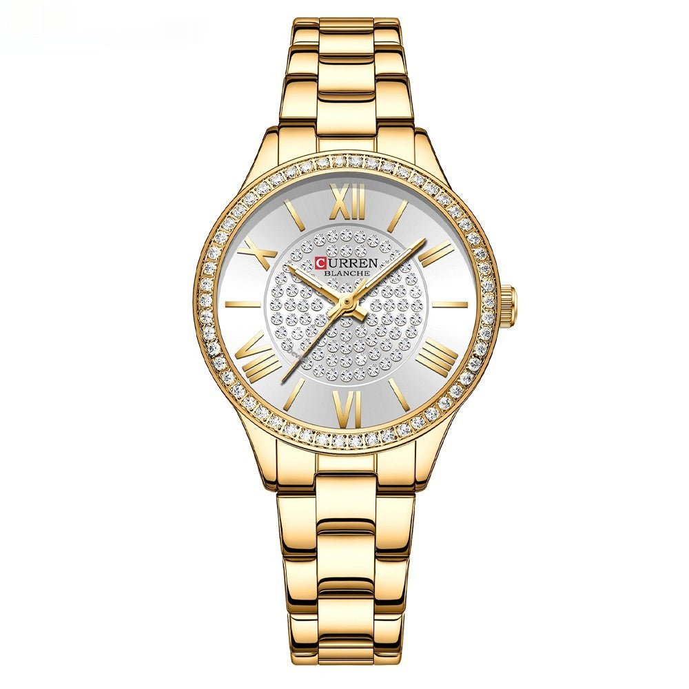 Exclusive Casual Women's Watch — Gold Shell Gold — Back View