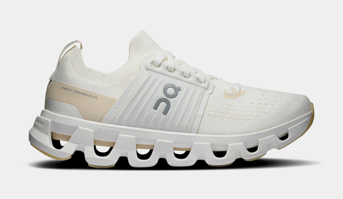 Exclusive Cloudswift 4 Womens Running Shoes (White/Cream) — 5 — Front View