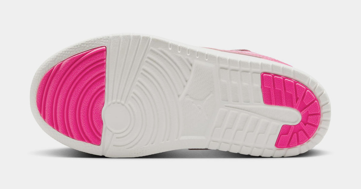 Exclusive Air Jordan 1 Low ALT Preschool Lifestyle Shoes (Pink Foam/Hyper Pink/Summit White) — 10.5C — Top View