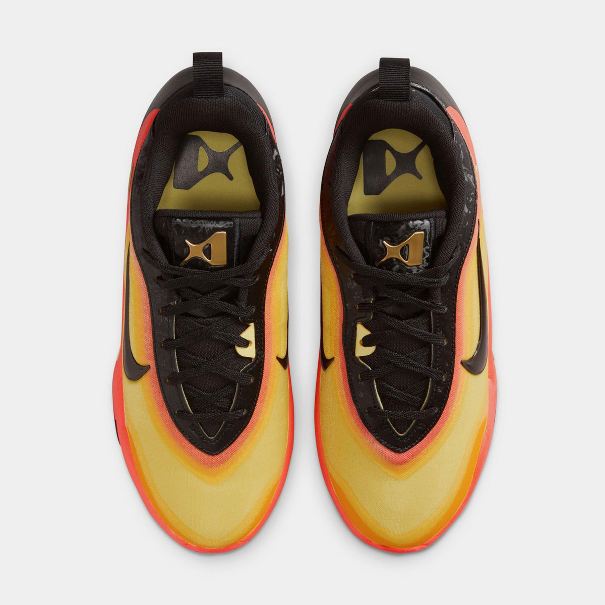 Exclusive A One ASW Grade School Lifestyle Shoes (Black/Metallic Gold/Bright Crimson) — 3Y — Side View