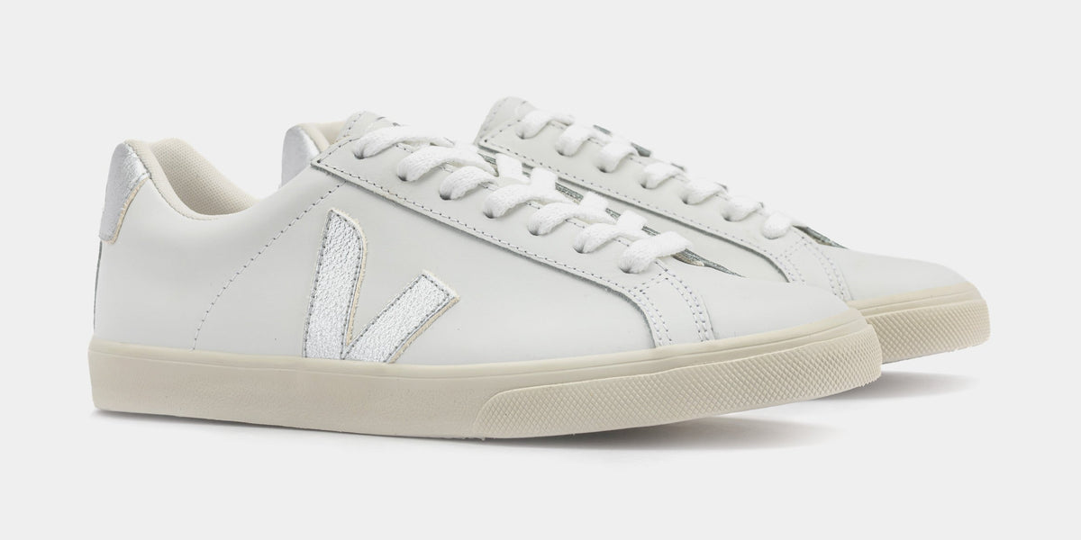 Exclusive Esplar Logo Womens Lifestyle Shoes (White/Silver) — 36 — Top View