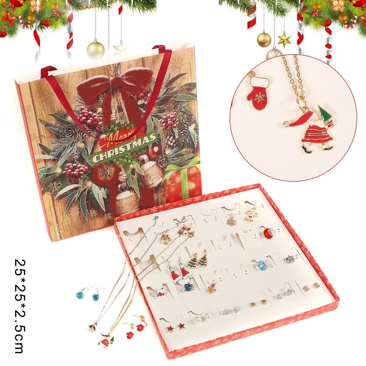 Exclusive Christmas Earrings Gift Set — QA set — Top View