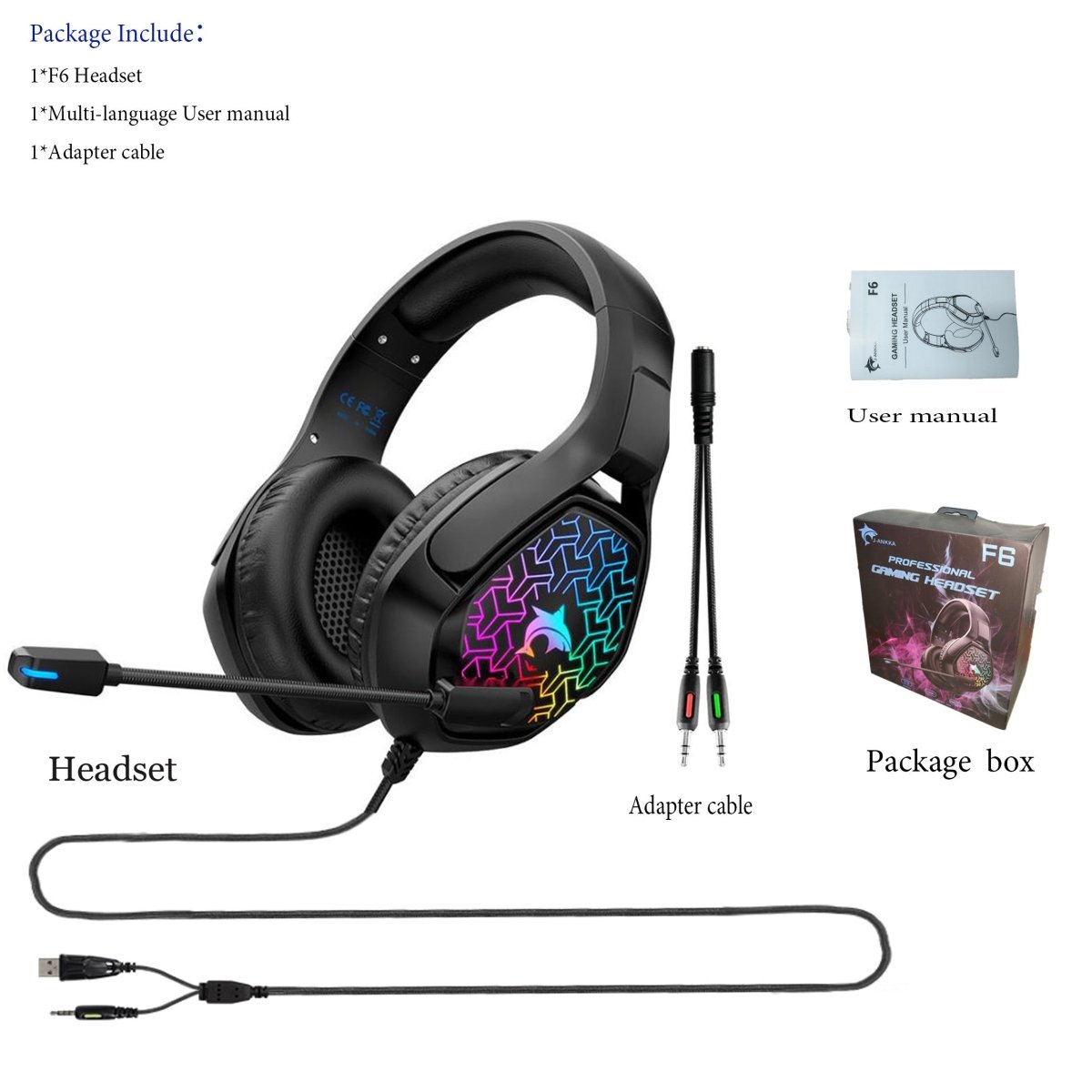 Exclusive Computer Gaming Headset With Microphone — Black — Back View