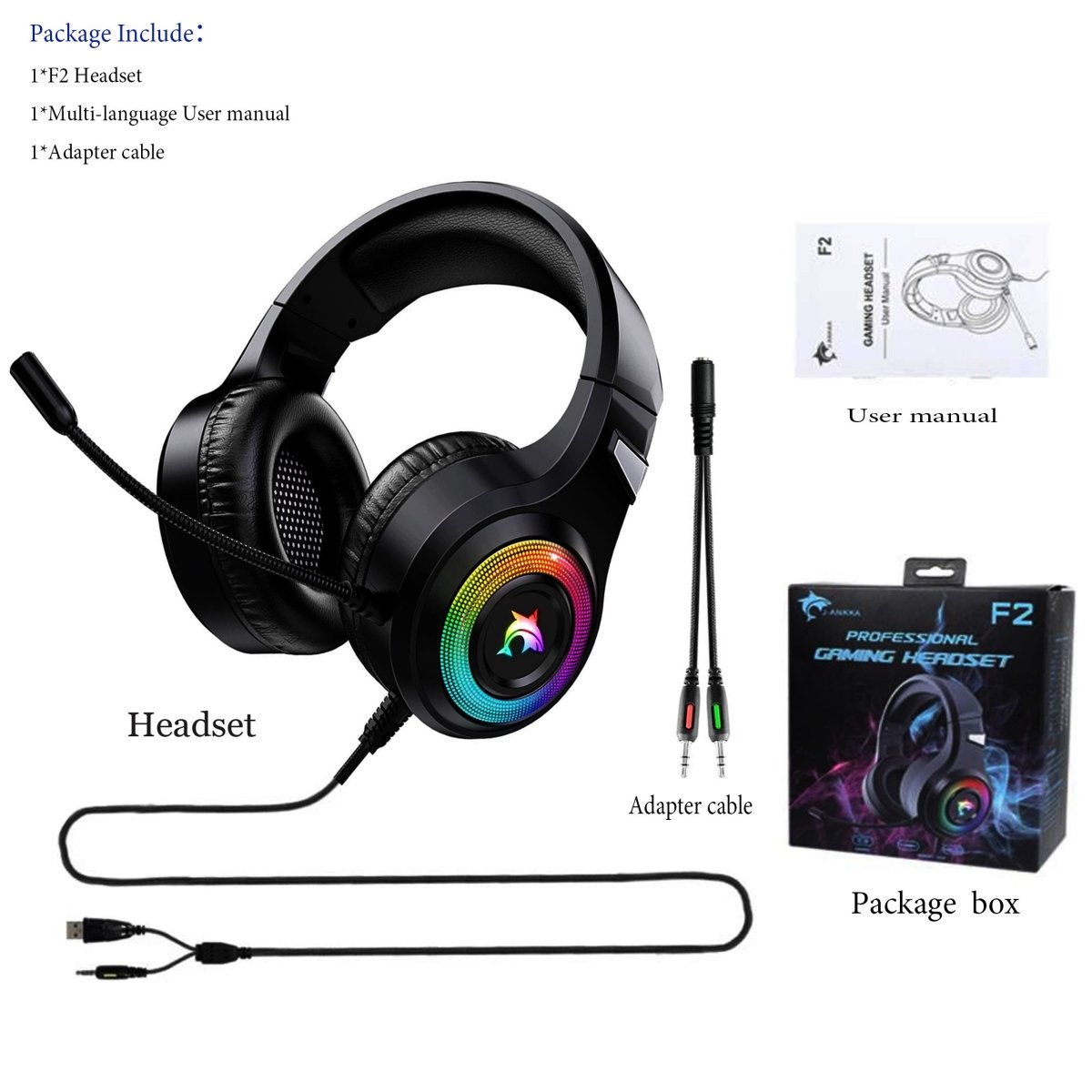 Exclusive Computer Gaming Headset With Microphone — Black — Side View