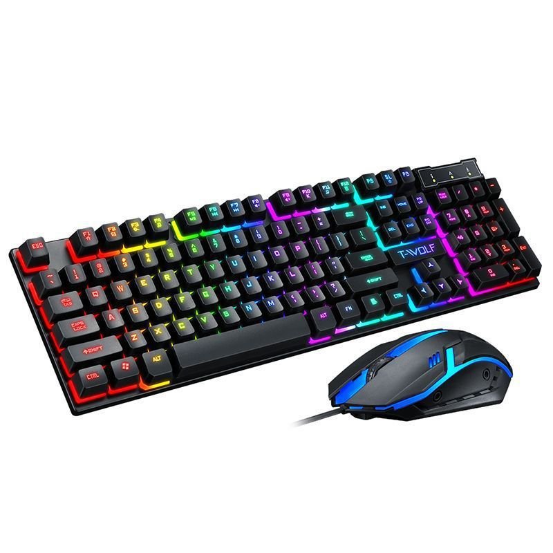 Exclusive Computer USB Keyboard And Mouse — Black suit — Size USB — Front View