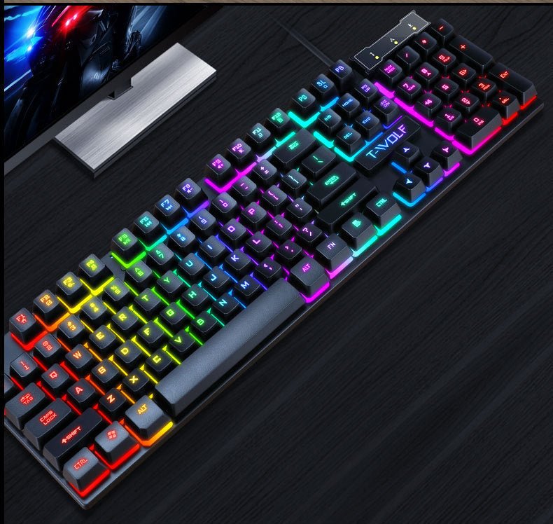 Exclusive Computer USB Keyboard And Mouse — Black suit — Size USB — Back View