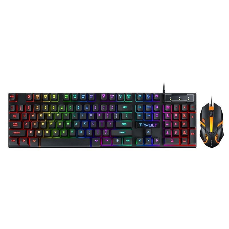 Exclusive Computer USB Keyboard And Mouse — Black suit — Size USB — Side View