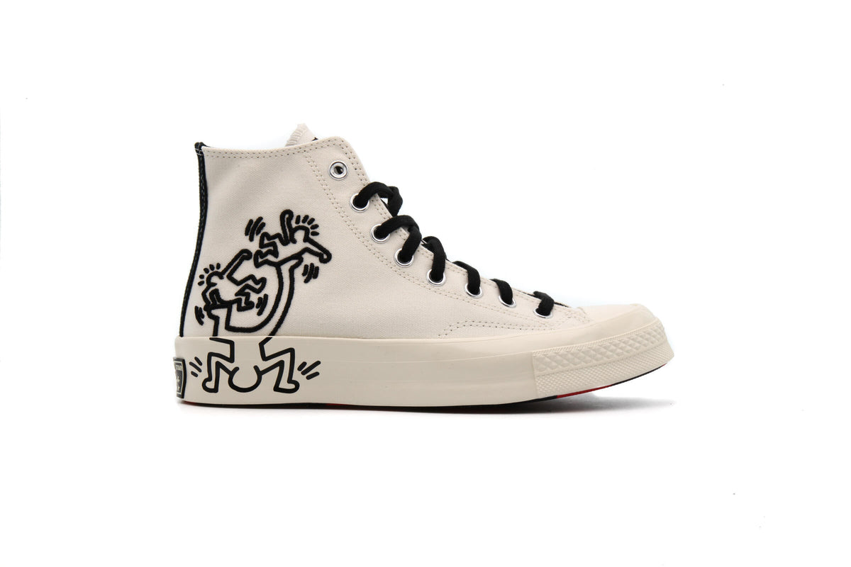 Exclusive Converse x KEITH HARING CHUCK 70 HI "EGRET" — 3 — Front View
