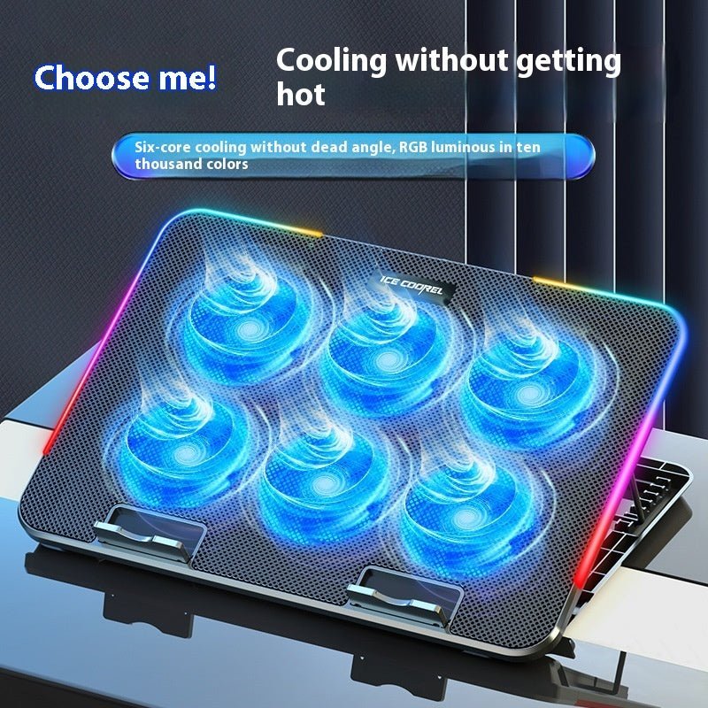 Exclusive Core Ice Laptop Radiator — Black Colorful Version — Side View