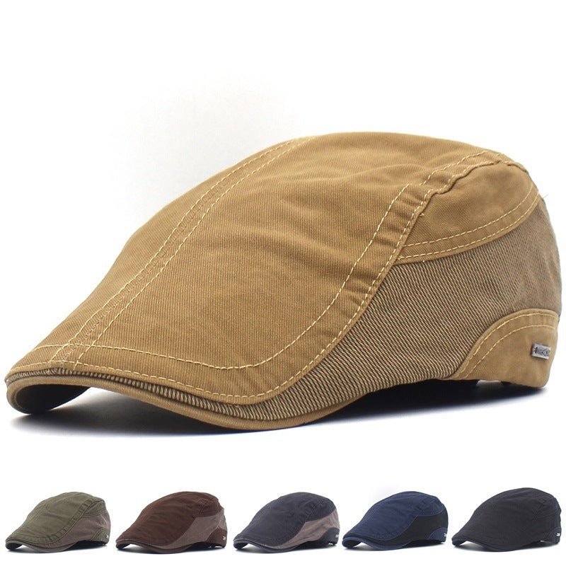 Exclusive Cotton Beret Outdoor Sun Hat — Green — Size M — Front View